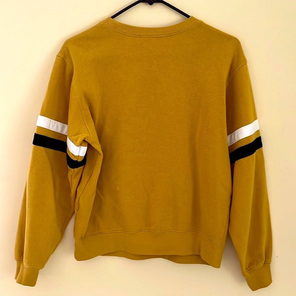 DISNEY Mickey Mouse Mustard Yellow  Crewneck Sweatshirt Size M - Picture 2 of 7